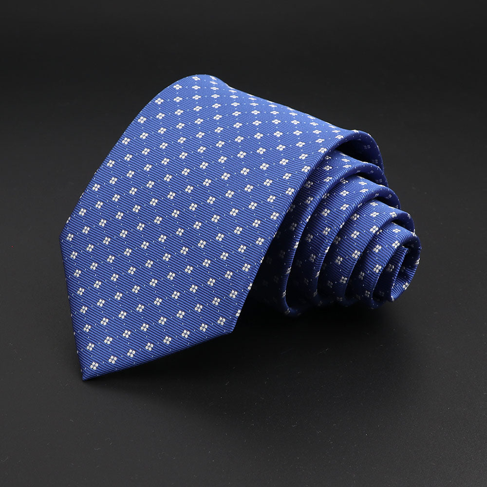 Men's Fashion Neckties Classic Stripe Red Navy Blue Business Formal Wedding Ties Jacquard Woven Solid Tie Polka Dots Neck Ties