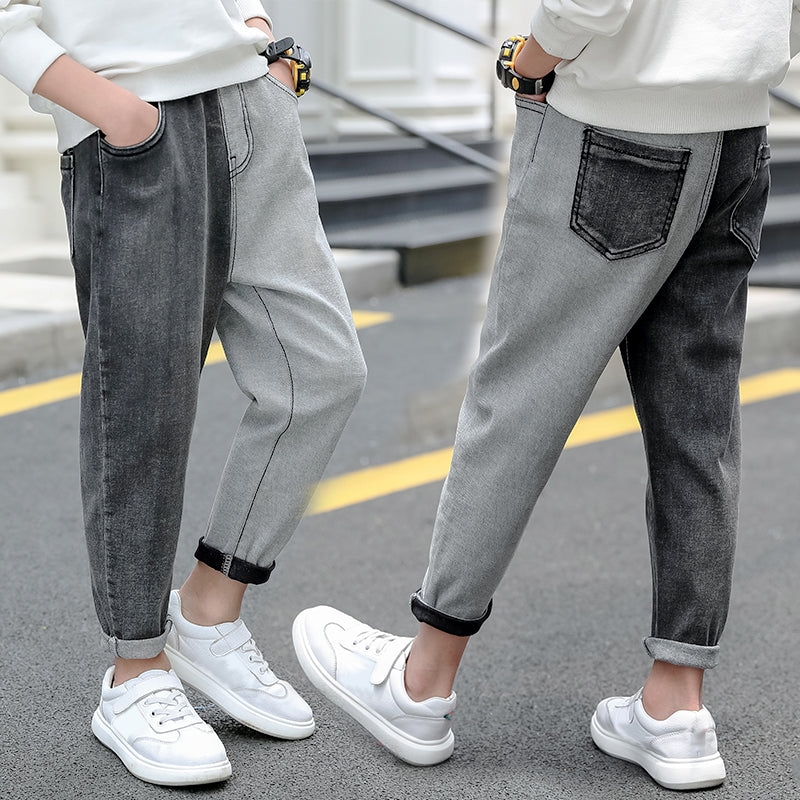 Children Clothing Boys Jeans Long Pants Kids Clothes Denim Blend Patchwork Casual Trousers
