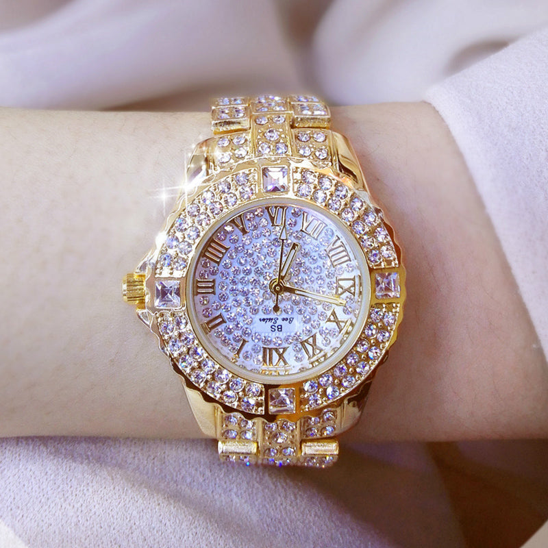 Luxury Brand Watch Elegant Ladies Watches Gold Clock Wrist Watches for Women Relogio Feminino