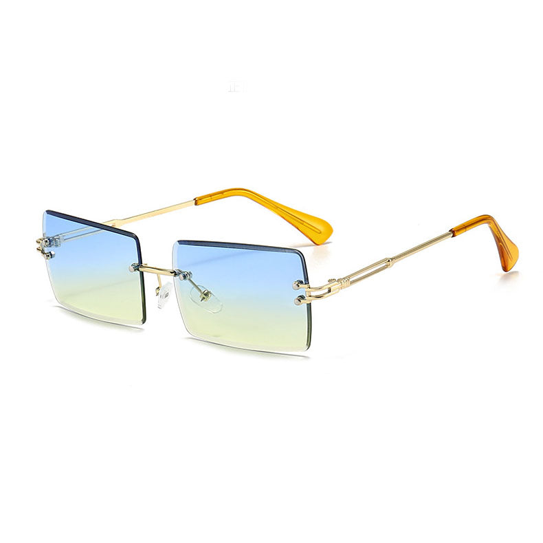 Fashionable Square Sunglasses Vintage Rimless Sunglasses 2022 Women  Custom  2022 Sunglasses