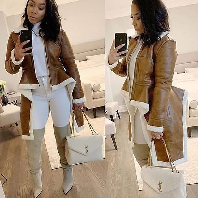 JY040 Designers Wool Coat Womens Jackets and Coat Inside Fur Winter Fashion Plus Size Women's Coats