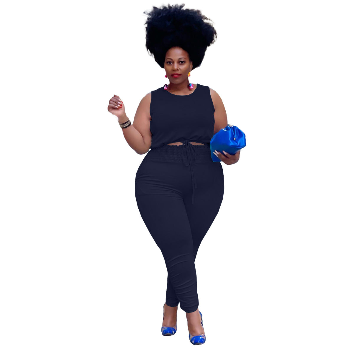 2021 New Arrival Fitness Activewear Workout Jogger 2 Piece Pants Set Plus Size Women Clothing Two Piece Set