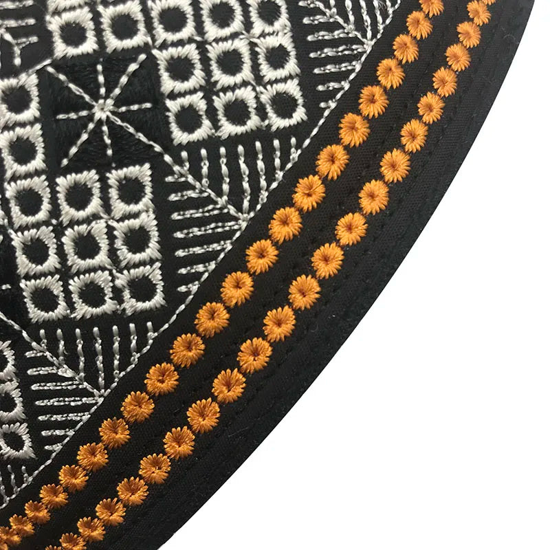 New Prayer Hats Cotton Embroidery Islamism Muslim Hat Islam Arabic India Jewish Hat Saudi Arabia Hats for Men Headscarf Clothing