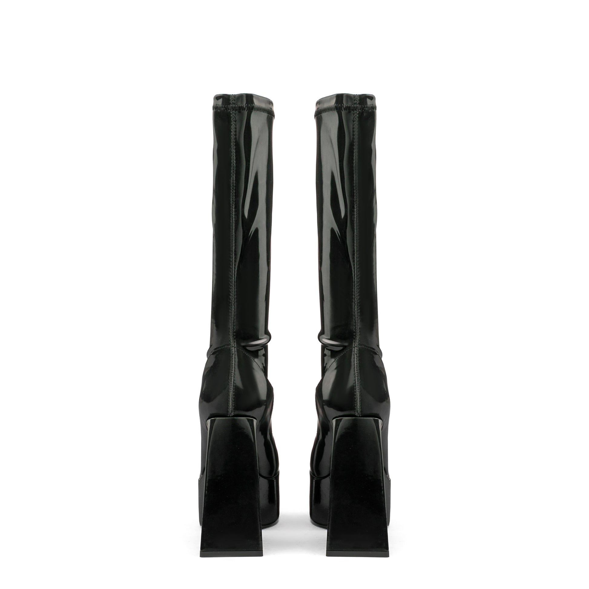Women Boots High Heels Chunky Platform Big Size 45 Spring Autumn Winter Knee High Boots Zipper Martin Boot Party Shoes