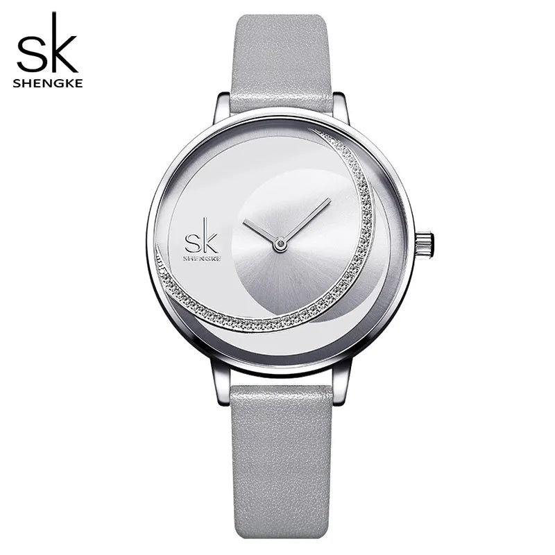 Shengke Crystal Women Watch Luxury Brand Ladies Dress Watches Original Design Quartz Wrist Watches Creative SK Watch for Women