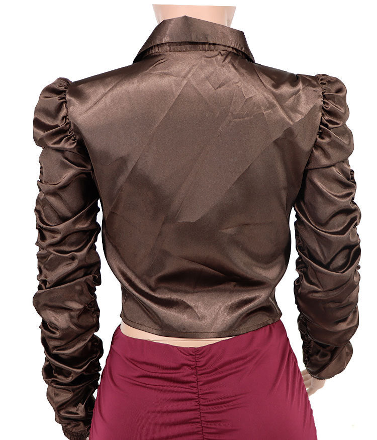 JY040 New Spring Women Blouse Tops Sexy Long Sleeve Blouses Elegant Casual Ladies' Blouses