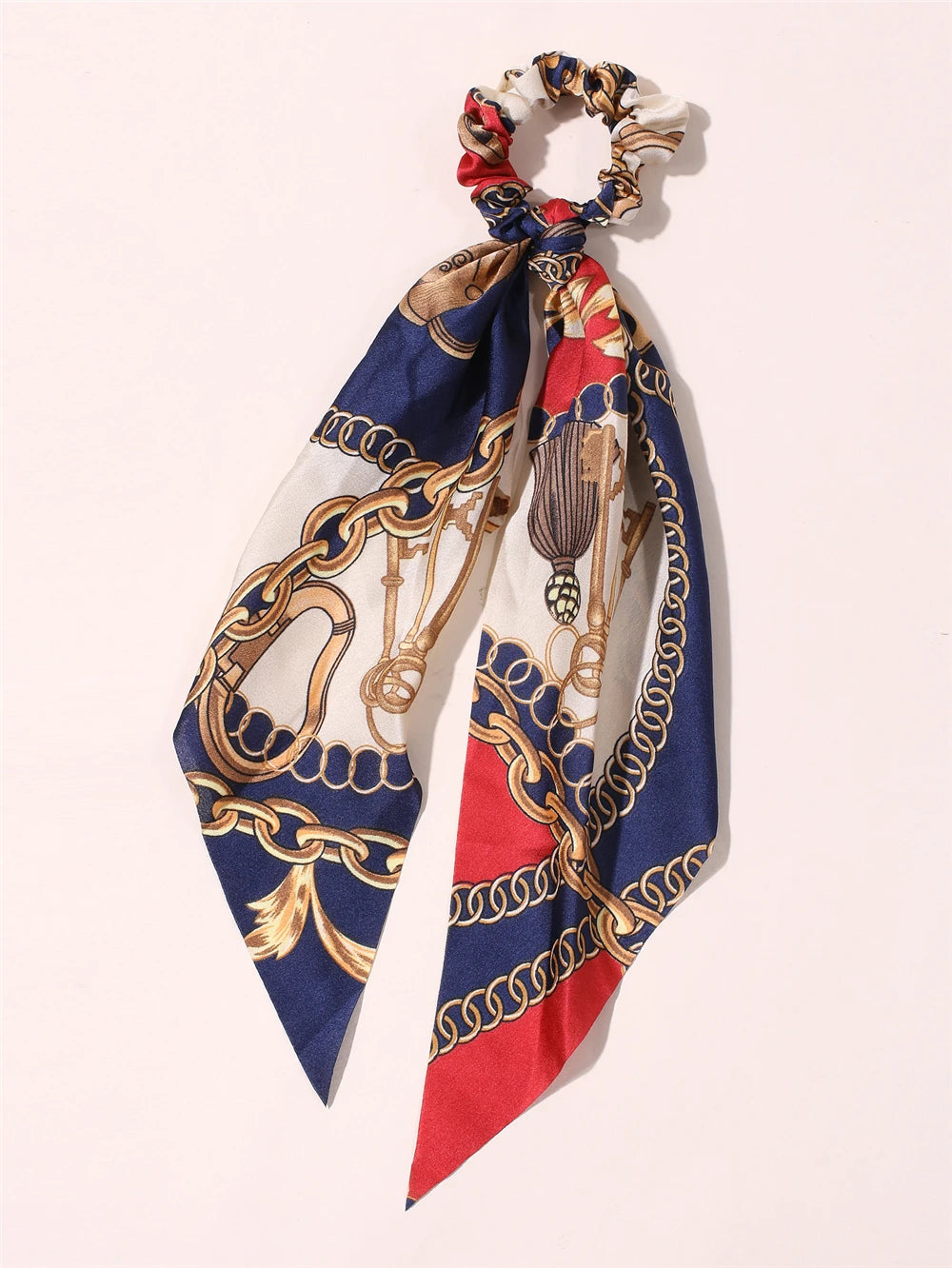 New Fashion Print Bow Scrunchies Hair Ribbon for Women Elastic Hair Band Girls Horsetail Hair Ties Hair Accessories