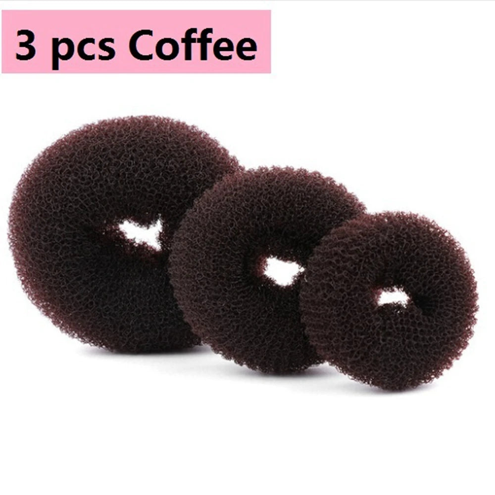3Pcs Size S/M/L Women Lady Donut Hair Ring Bun Accessories Styling Tool Hair Accessories