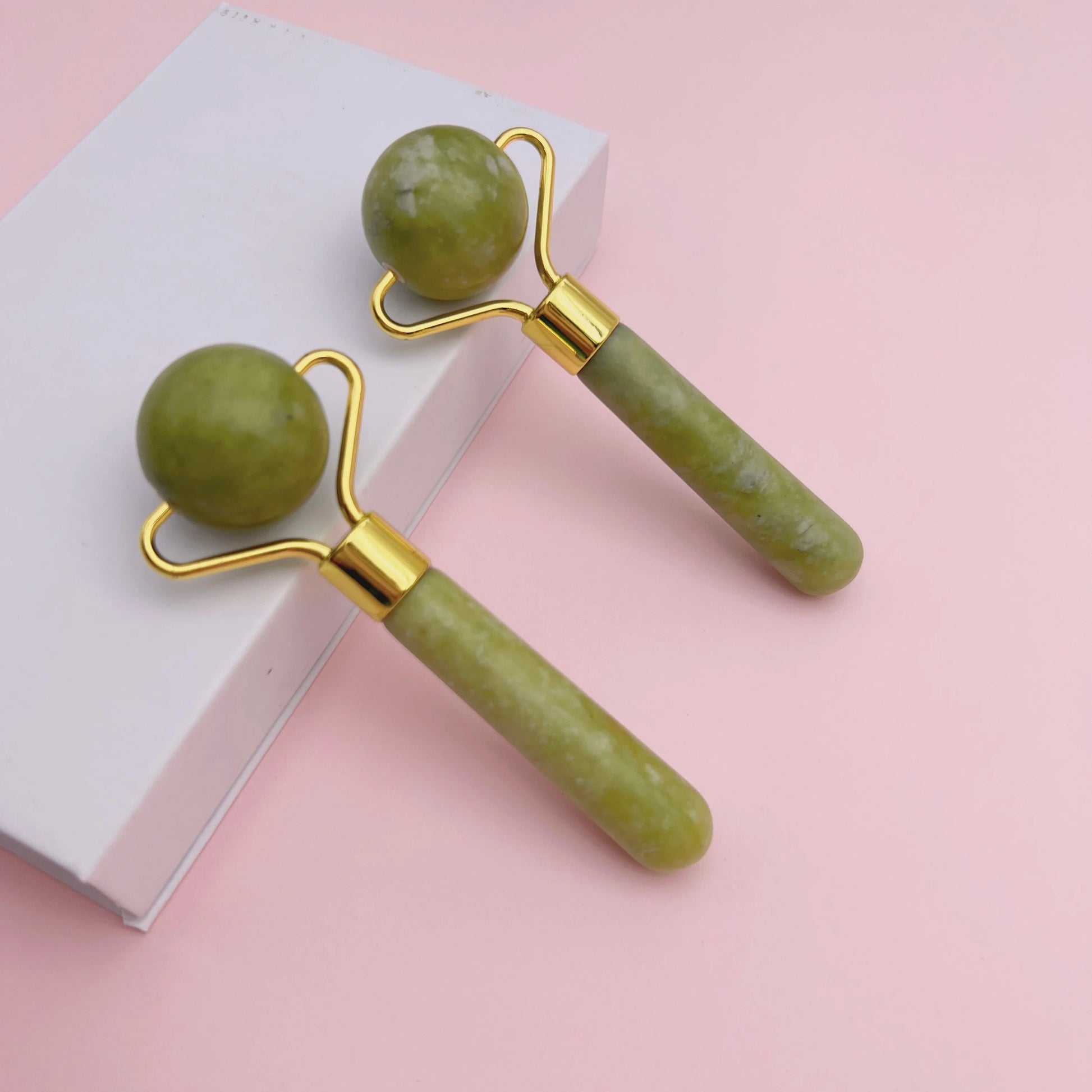 Custom Logo Facial Beauty Roller Skin Care Tools Mini Rose Quartz Green Jade Roller Massager