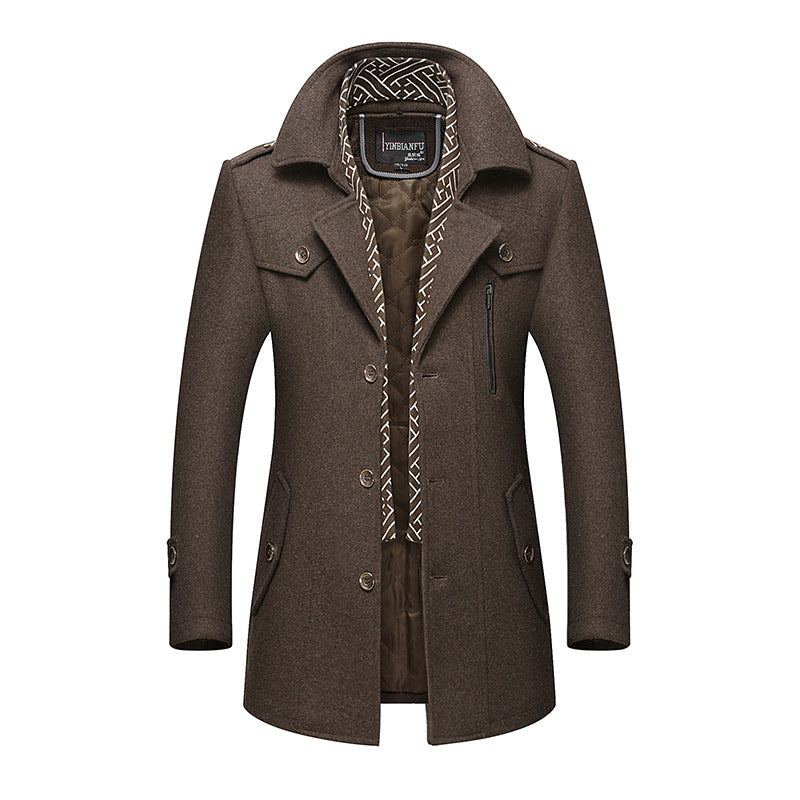 Walson Whole Men's Dust Coat Mens Overcoat Winter Men's Trench Coat Long Trench Coats