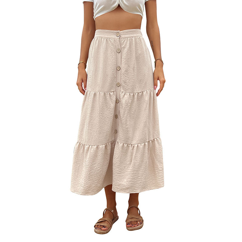High Quality Brand New Long Skirts 2023 Spring Casual Maxi Skirt Women Cascading Ruffle Ankle Length Skirts