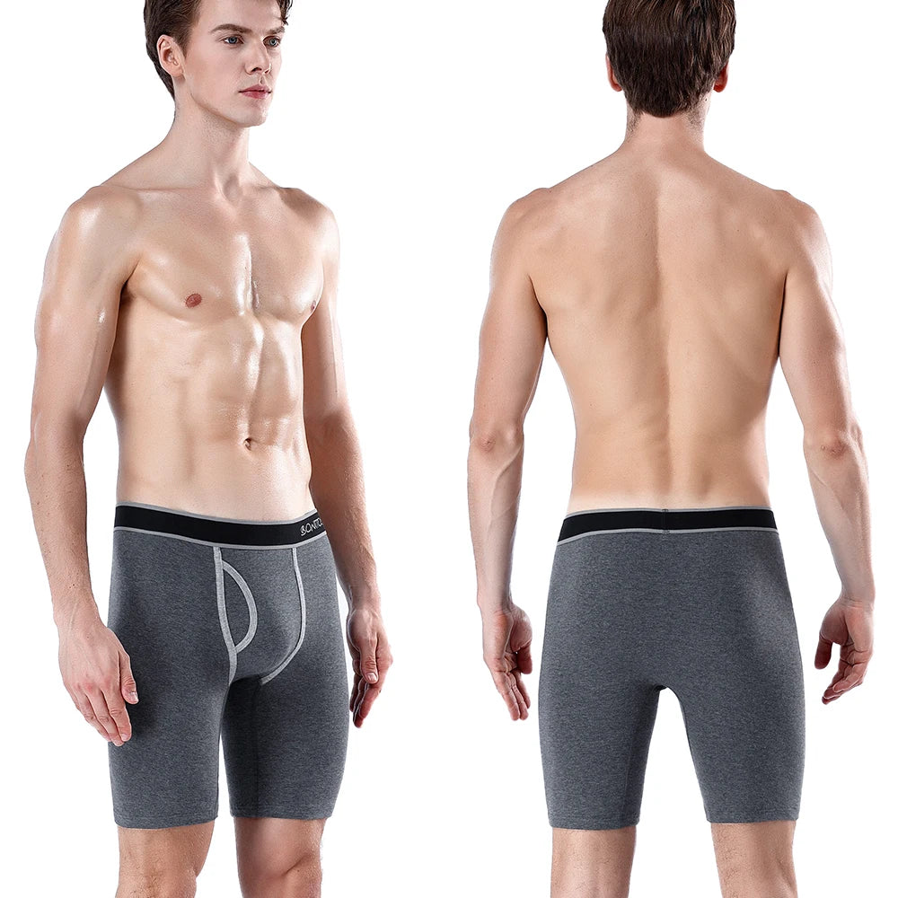 5pcs With Hole Underwear Male Boxershorts Long Boxers for Man Undrewear Cotton Men's Panties Mens Underpants Family Boxer Shorts