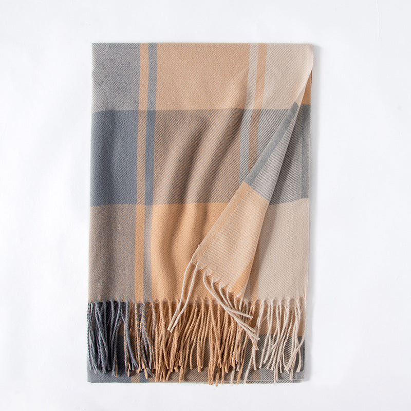 Plaid Scarves Shawls Women Winter Tassel Design Vintage Classic Elegant Gentle Warm Outdoor Leisure Female Daily Other Scarves