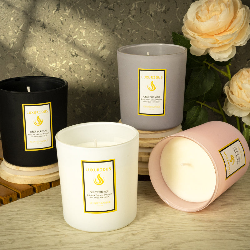 Private Label Soy Wax Candles Candle Jars With Wooden Lids Luxury Scented Candles