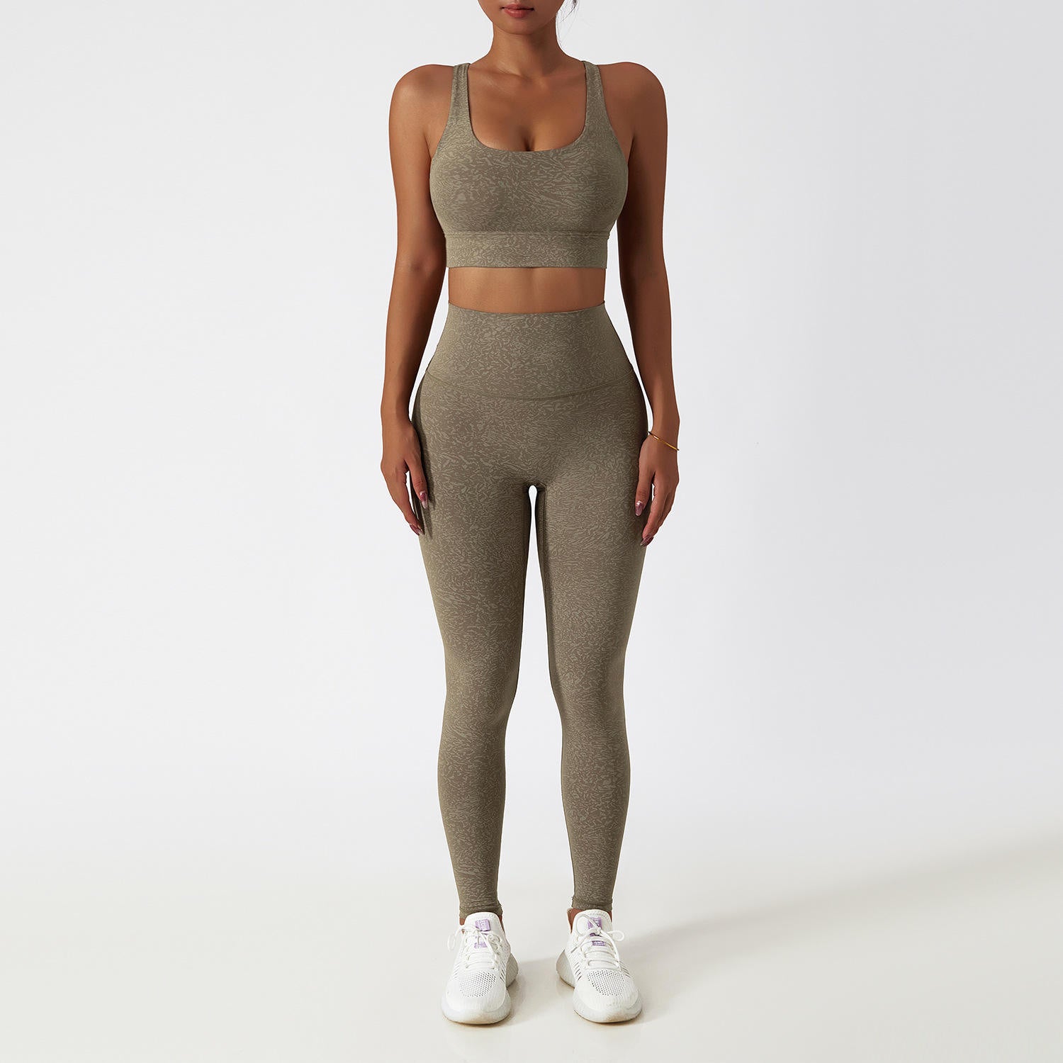 Women's 2 Piece Tracksuit Workout Outfits High Waist Leggings Stretch Sports Bra Yoga Activewear Set
