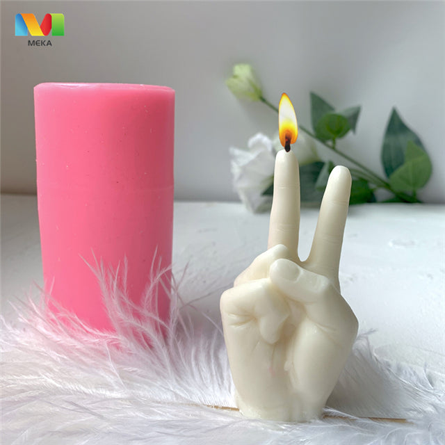 L7075 DIY Aromatherapy Candle Plaster Handmade Hand Candle Silicone Molds for Candles
