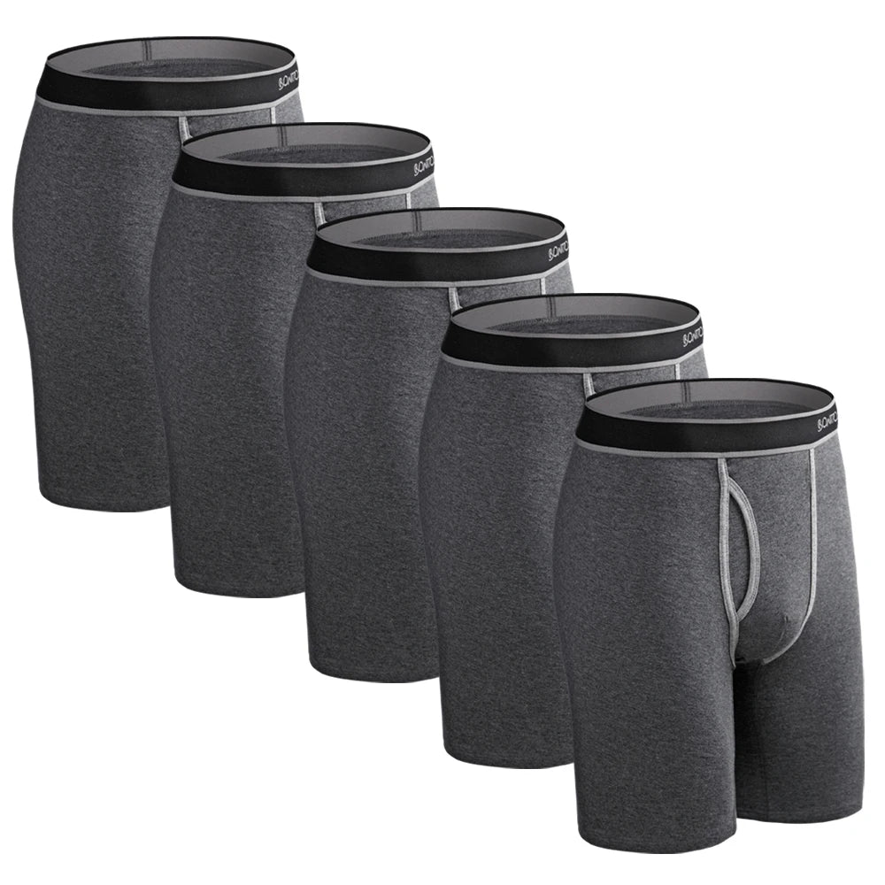 5pcs Long Boxer Mens Boxer Shorts Men Underwear Cotton Brand for Mens Underware Boxers Sexy Boxershorts Underpants Under Wear