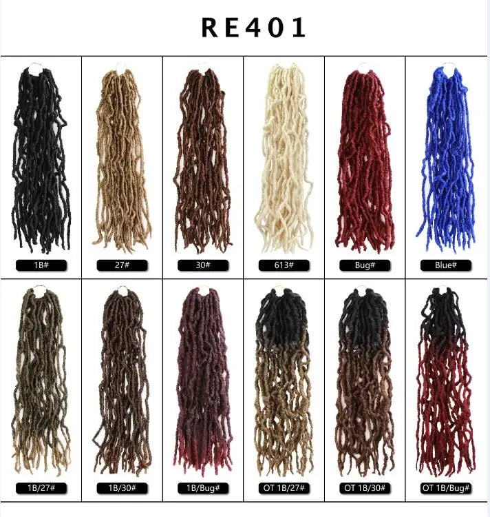 Soft Dread Nu Loc44in Crochet Hair 21 Strands Ombre Goddess Faux Loc Crochet Braids Synthetic Hair Crochet Hair Extensions