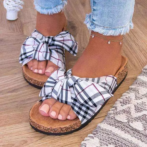 Fashion Bow Sandal for Women INS Outdoor Summer Slippers Flat Slides Slipper Ladies Bowknot Sandals for Womens Sandal Shoe