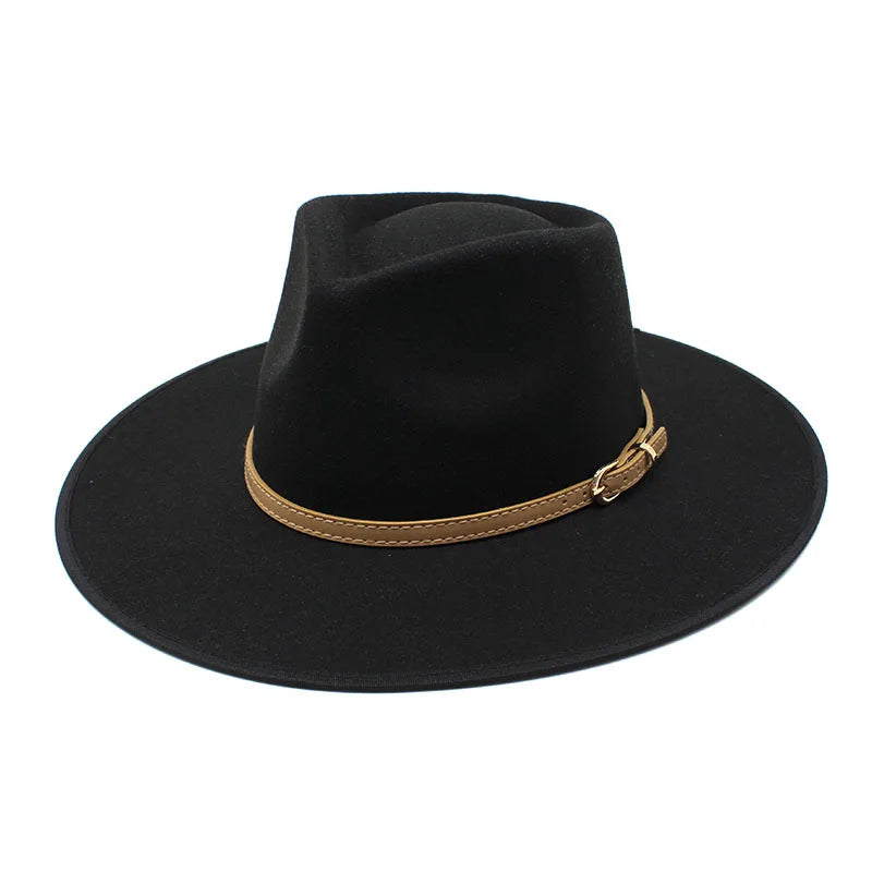 Women Hats Khaki Camel  Wide Brim Felt Fedoras Hats Wool Vintage Dress Formal Church Hat Fashionable Jazz Hats