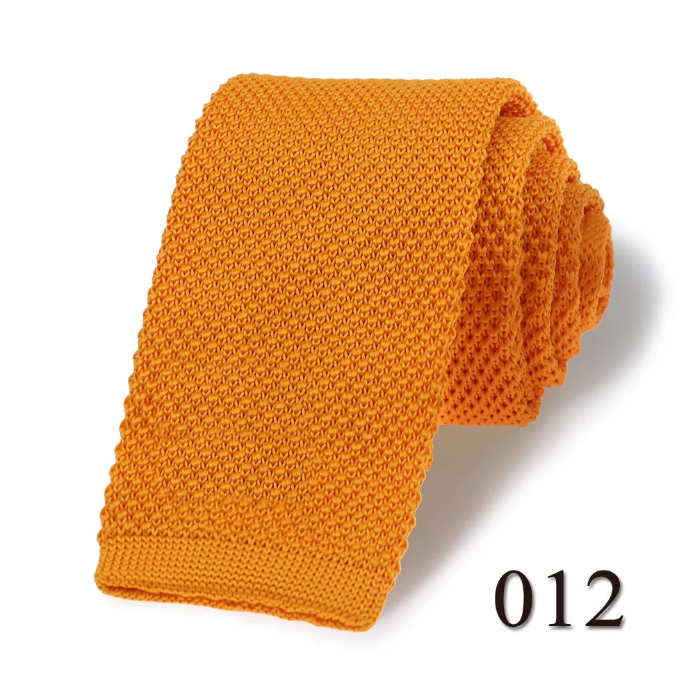 Wholesale Cheap Casual Black Knit Tie Cheap Silk Knitted Ties Men Plain Solid Men's Knit Ties