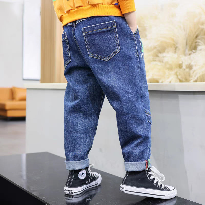 Children Boyfriend Clothes Denim Clothing Trousers Baby Bottoms Bowboy Kids Boys Jeans Pants