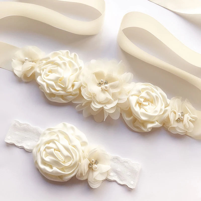 Fashion Luxury Beaded Pearls Handmade Flower Applique Wedding Sashes Bridal Belts for Wedding Dresses - My Store