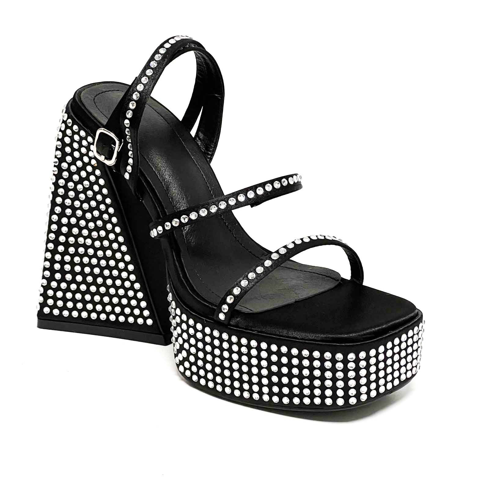 Sh11322a Chunky Heel Women.shoes High Heels Newest Bling Diamond Heels