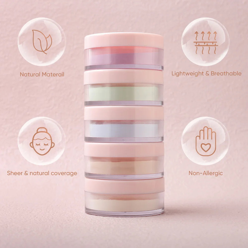 SENKA Face Base Makeup Loose Powder Matte Waterproof Cosmetics Makeup Private Label Vegan Pink Loose Setting Powder - My Store