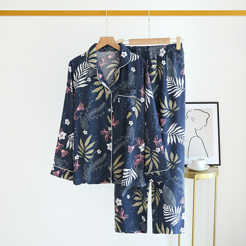Ladies Pajamas Artificial Cotton Japanese Home Service Luxury Pajama Sets Designer Pajamas Two Piece