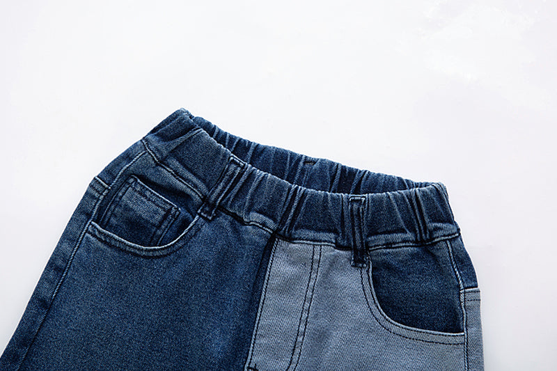 Children Clothing Boys Jeans Long Pants Kids Clothes Denim Blend Patchwork Casual Trousers