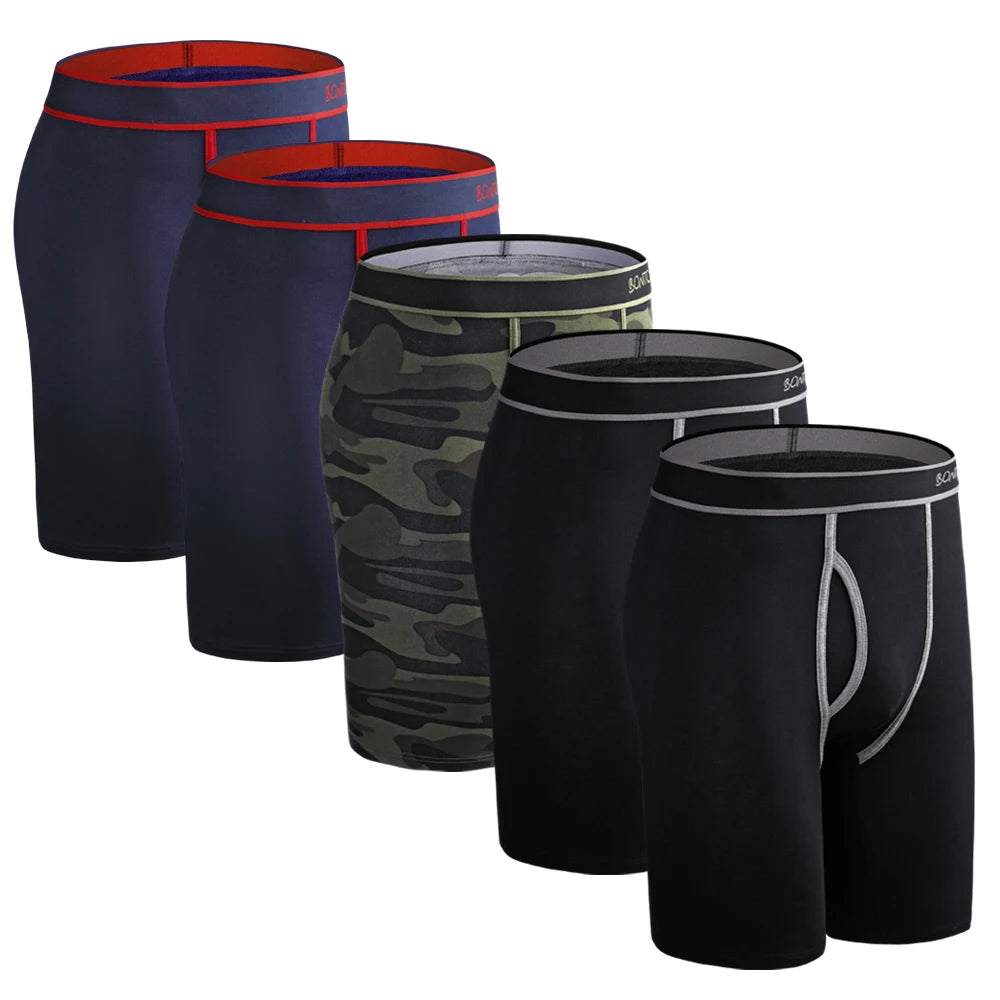 5pcs Long Boxer Mens Boxer Shorts Men Underwear Cotton Brand for Mens Underware Boxers Sexy Boxershorts Underpants Under Wear