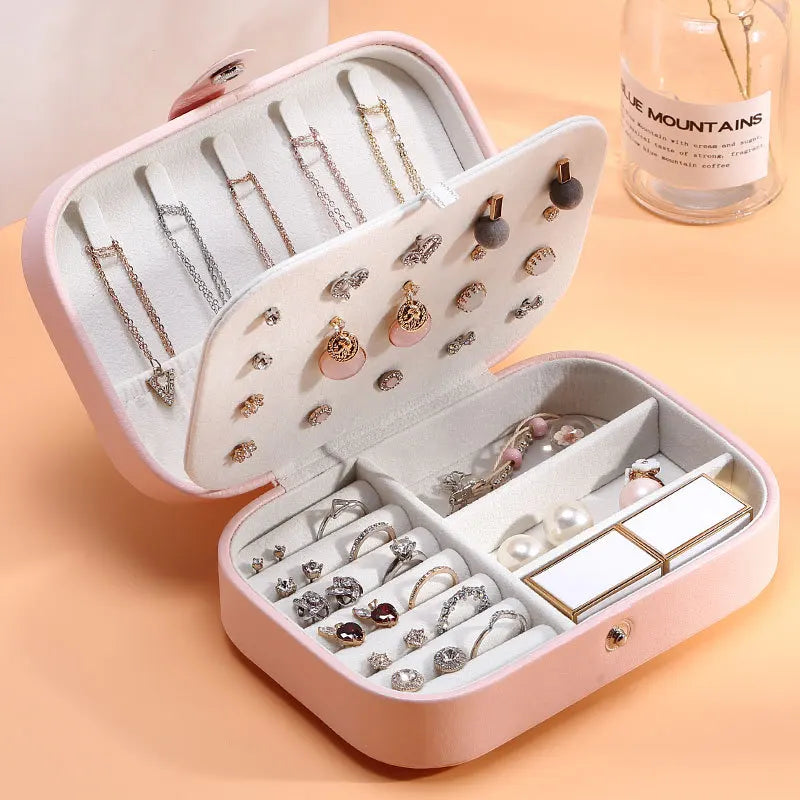 Jewelry Box for Earrings Ring Necklaces Storage PU Leather Box for Jewelry Portable Organizer for Jewelry Travel Jewelry Case