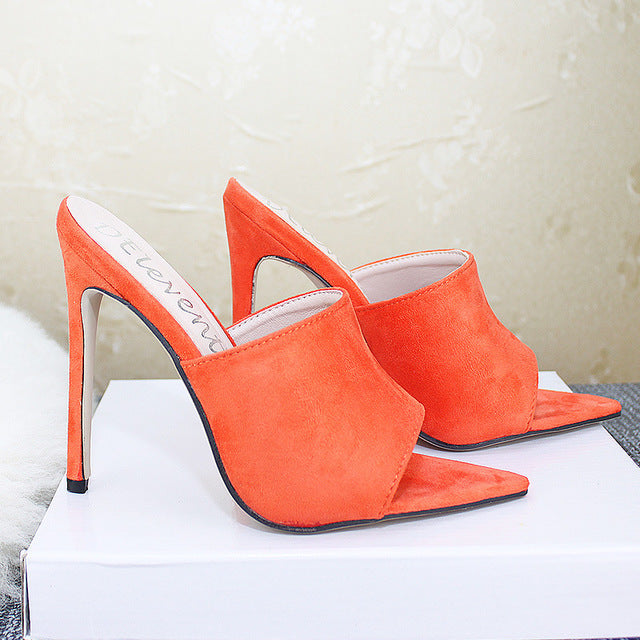 High Heels Summer New Square Heel Stiletto Slippers Shoes Girls Women Sandals Ladies High Heels