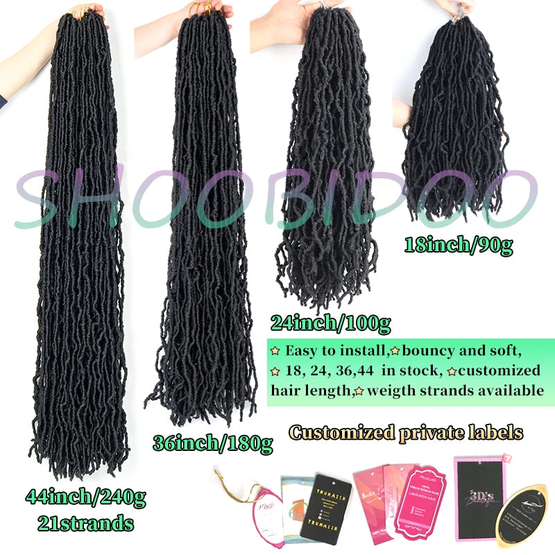 Soft Dread Nu Loc44in Crochet Hair 21 Strands Ombre Goddess Faux Loc Crochet Braids Synthetic Hair Crochet Hair Extensions