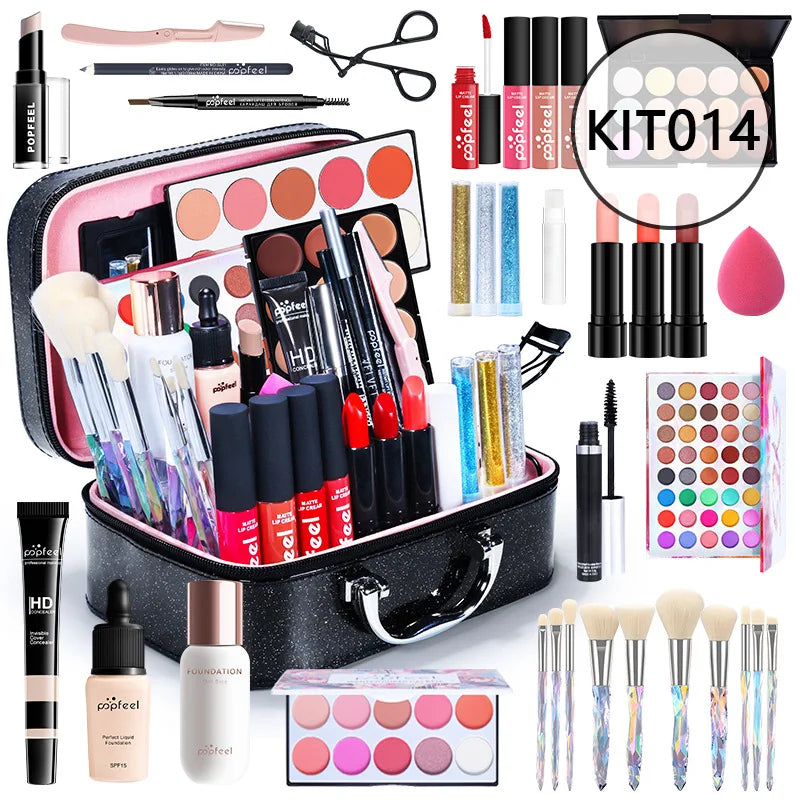 20 Styles Makeup Set Eyeshadow Lipstick Eyebrow Pencil Lip Gloss Makeup Brush Powder Nail Polish With Makeup Bag Cosmetics Kit - My Store
