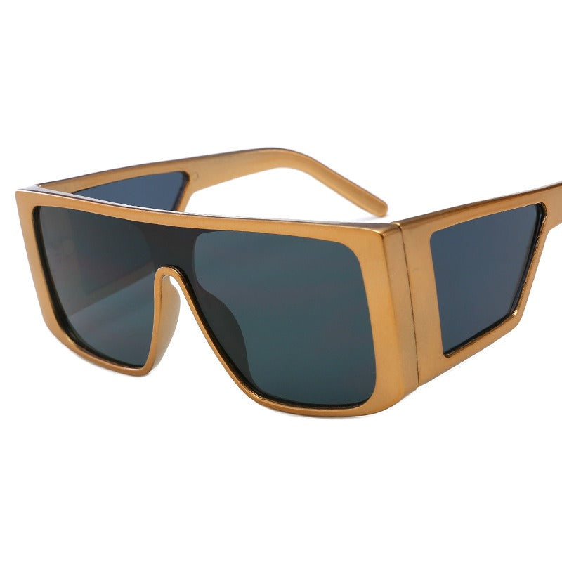 Hot Sell INS Sunglasses Fashion Vintage Rectangle Sunglass Uv400 Ce One Piece Lens Eyewear Sunglasses