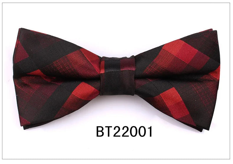 Italian Silk Tie Checked Plaid Pleated Neck Ties for Men Business 7CM Polyester Ties Business