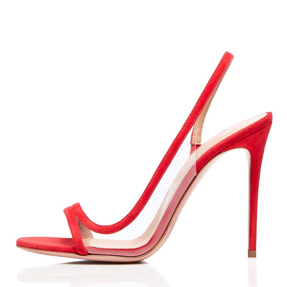 Sexy High Heel Sandal Heels Slides Open Pointed Toe Slingback Clear Transparent