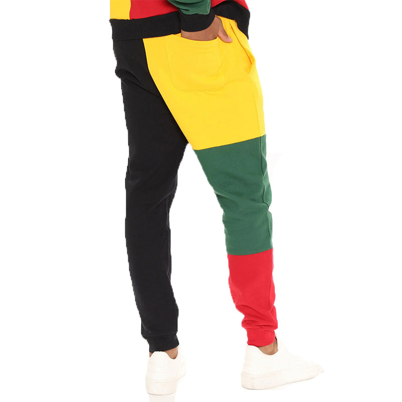 Men's Activewear Pullover Warm Tracksuit Color Block Sports Set Casual Sweat Suit