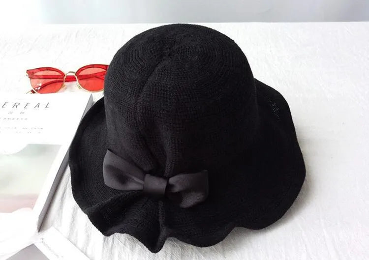Bucket Hats for Women Cotton Linen Brim Floppy Hat Fisherman Sun Cap Summer Travel Hat Foldable Crochet Caps Outdoor Woman Hats
