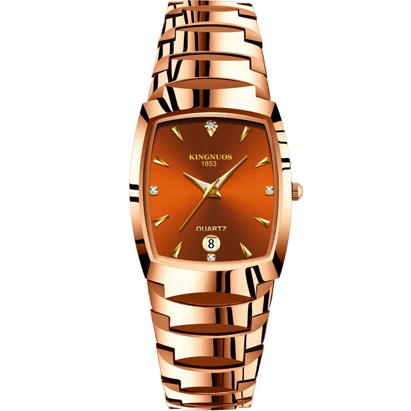 Couple Watches for Lovers Quartz Wristwatch Man Fashion Business Men Watch for Women Watches Tungsten Steel Ladies Watch Xfcs