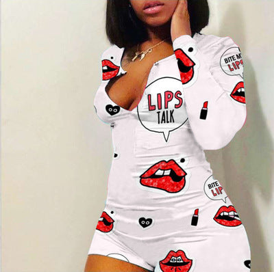 Cheap Wholesale Women Sleepwear Pajama Ladies Longsleeve Romper Onesis Lounge Shorts Sleep Wear Pajamas