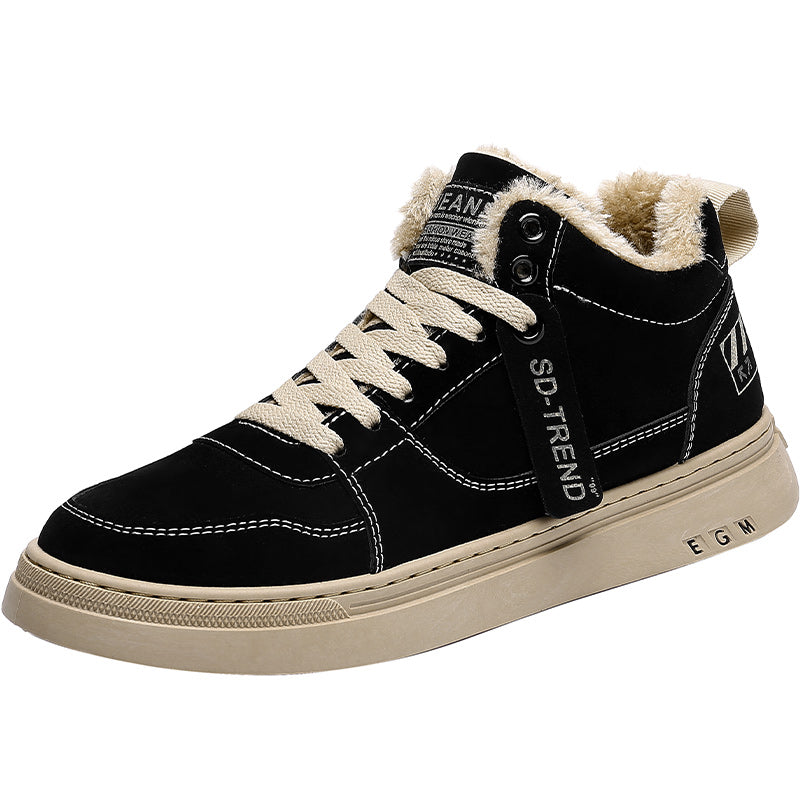 Autumn Winter Men's Rubber Snow Boots Warm Working Lace Up Boot Shoes
