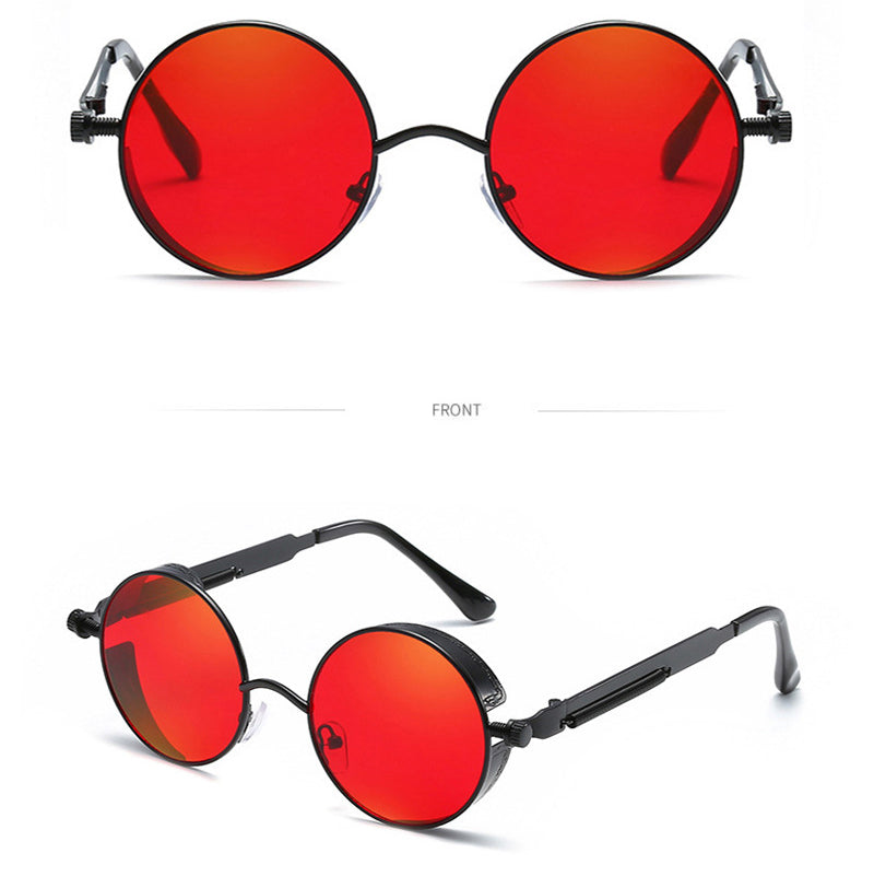 Trendy Steampunk Sunglasses Retro Fashion Men Women Luxury Sunglasses Fashion Round Sunglass