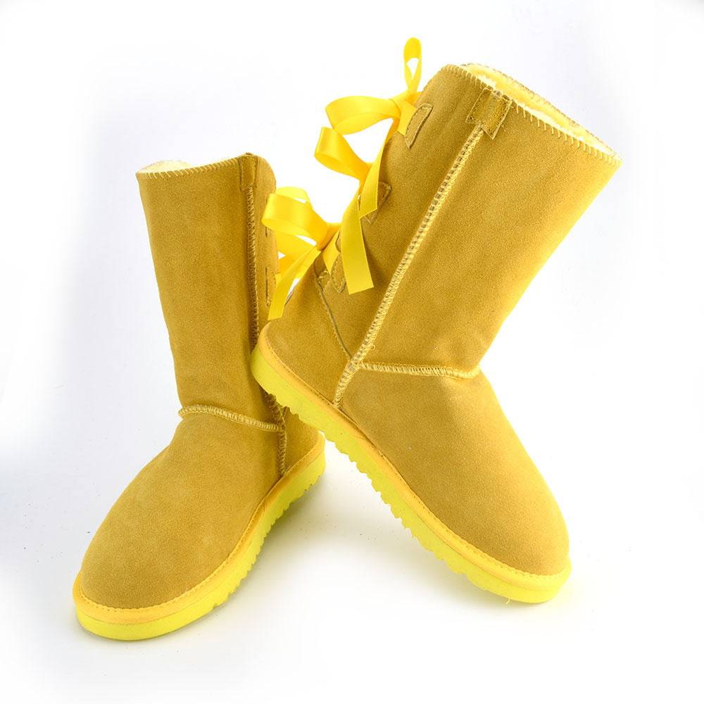 Factory Direct Sale Wholesale Fashionable Winter High Boot Multi- Bowknot Woman Snow Boots