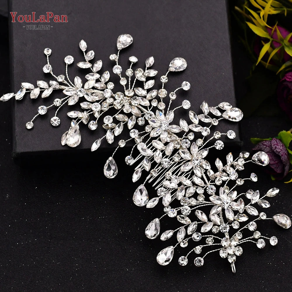 YouLaPan HP254 Wedding Hair Accessories Bridal Delicate Wire Headband Women Headpiece Bridal Handmade Crystal Hair Accessories
