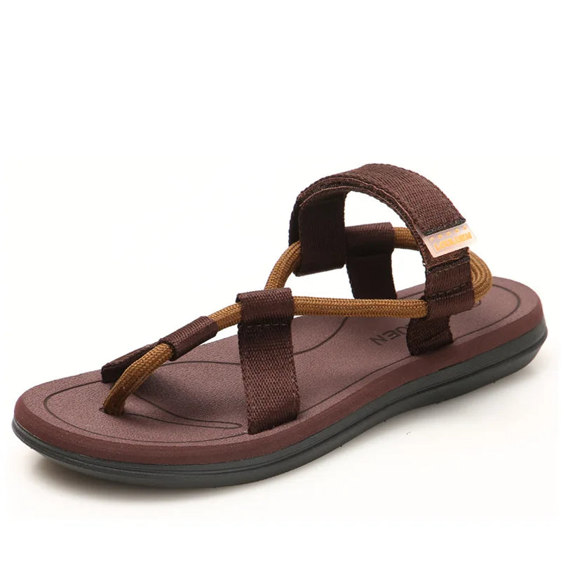 Flip Flops Slip on Flats Slippers Slides Sandals Men Sandalias Hombre Gladiator Casual Sandals Rope Male Summer Roman Beach Shoe