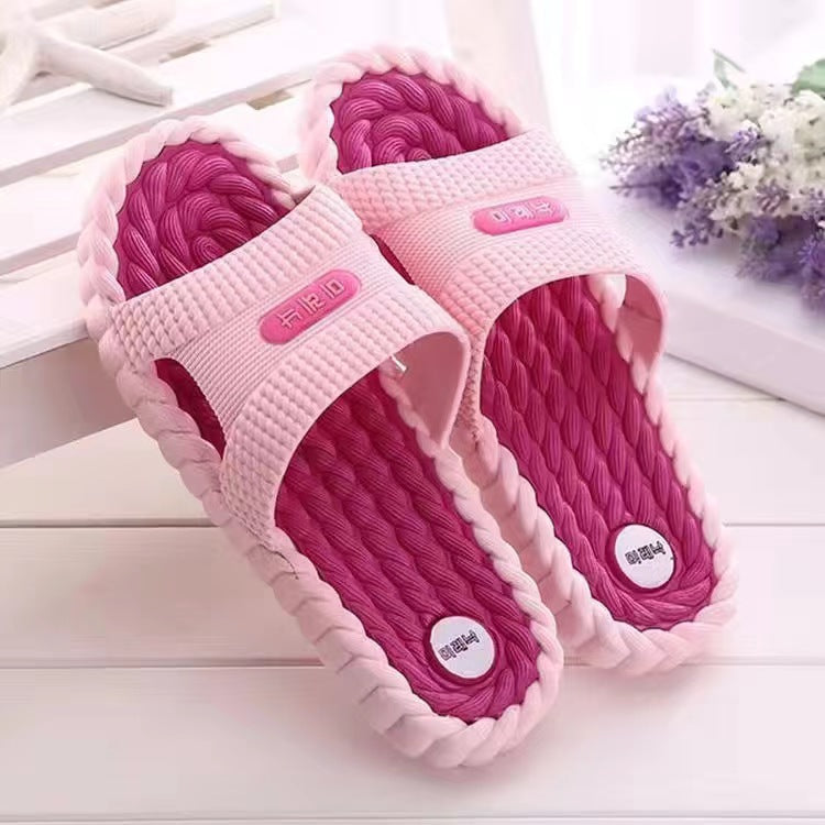 New Leaky Slippers Bathroom Bathing Simple Men's and Women's Home Indoor Massage Sandals and Slippers Featured Beach Slippers