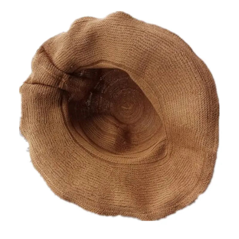 Bucket Hats for Women Cotton Linen Brim Floppy Hat Fisherman Sun Cap Summer Travel Hat Foldable Crochet Caps Outdoor Woman Hats